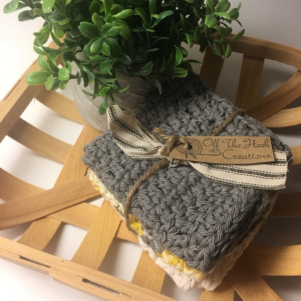 Handmade Cotton Crocheted Dish Cloths